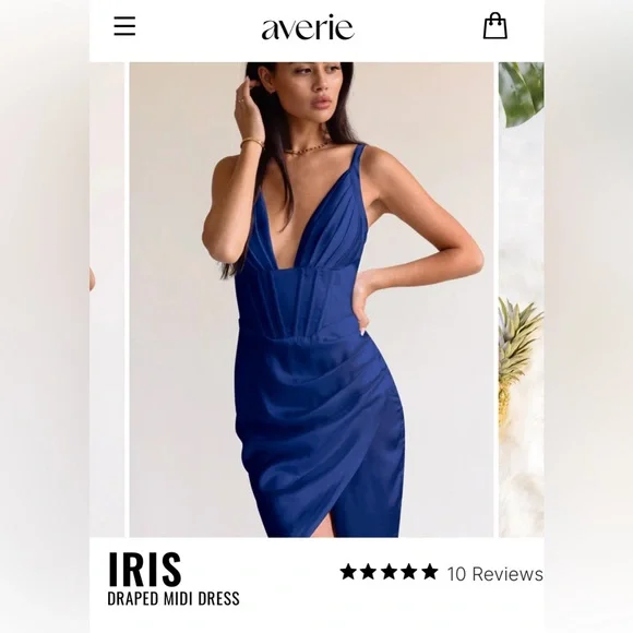 Averie “Iris” Draped Midi Dress - Picture 2 of 5